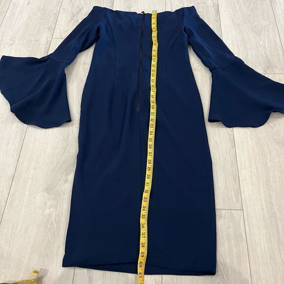 Bardot Solange Dress Navy blue Off Shoulder Bell Sleeve size Small / US 6 - Picture 3 of 7
